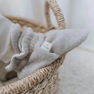 Cosy Roots Organic Fleece Booties - Taupe Melange