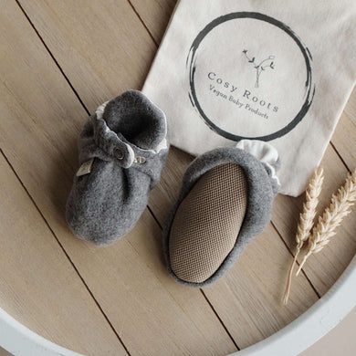 Cosy Roots Organic Fleece Booties - Dark Grey Melange