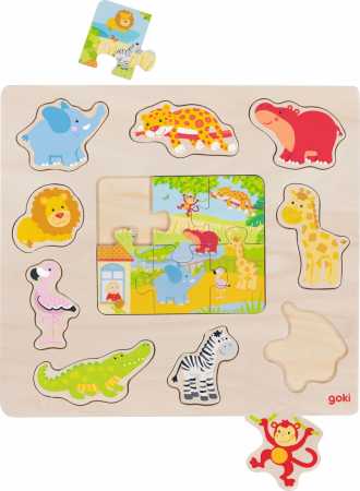 Goki Einlegepuzzle Zootiere