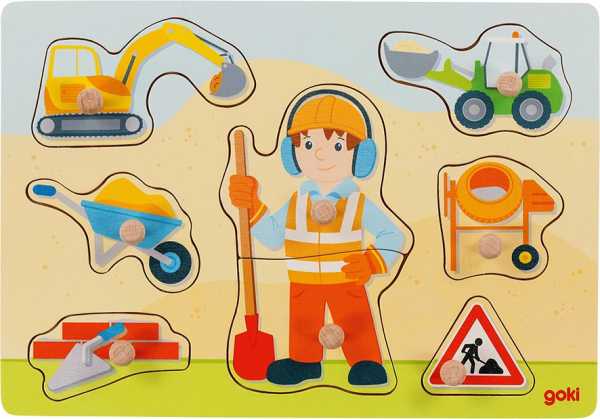 Goki Steckpuzzle Bauarbeiter 30 x 21 cm