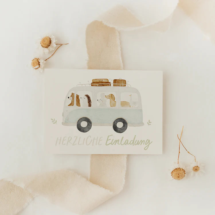 Hej Hanni Geburtstagseinladung Tierbus