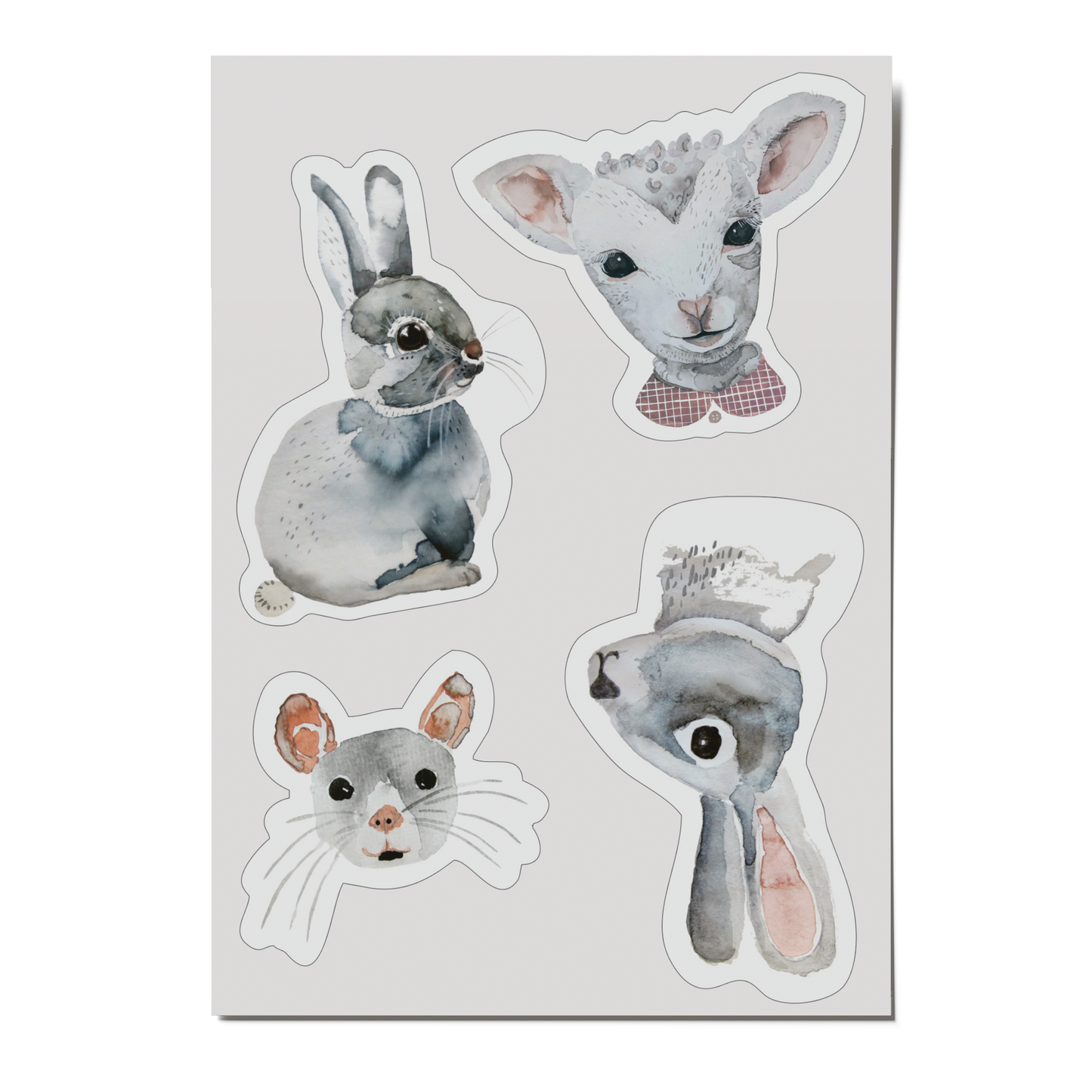 Reflektierende Sticker „Lamm und Hase“