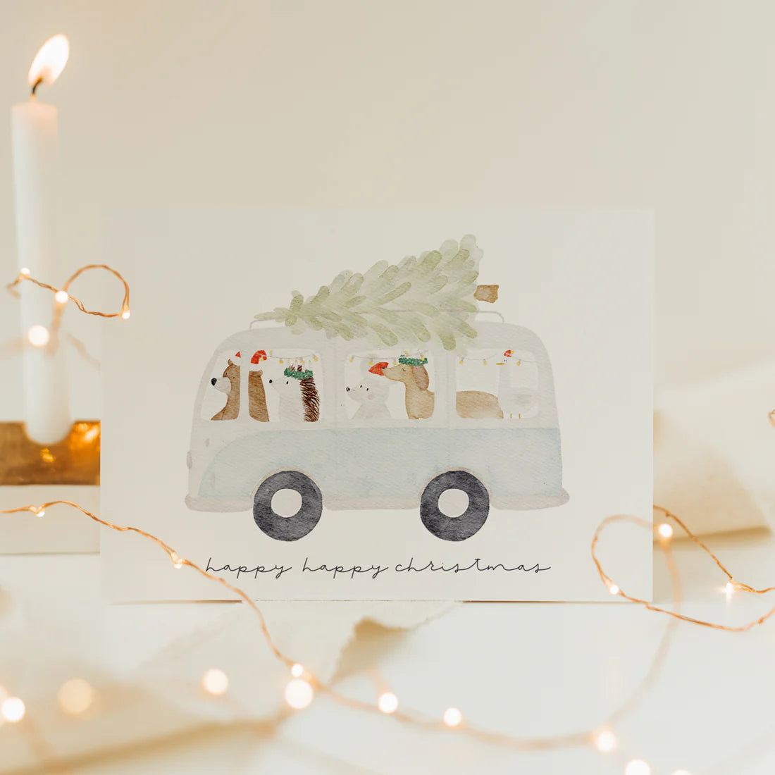 Hej Hanni Weihnachtskarte Weihnachtsbus