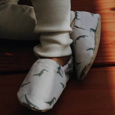 Cosy Roots Krabbelschuh Happy Crocodile ungefüttert