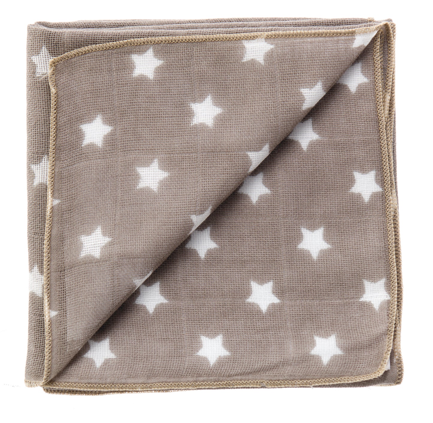 ZEWI Baby-Gazetuch 60x60 cm bedruckt Sterne schlamm