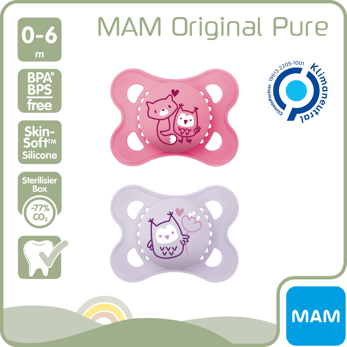 MAM Original Pure 0-6m, Silikon
