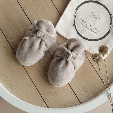 Cosy Roots Organic Fleece Booties - Taupe Melange
