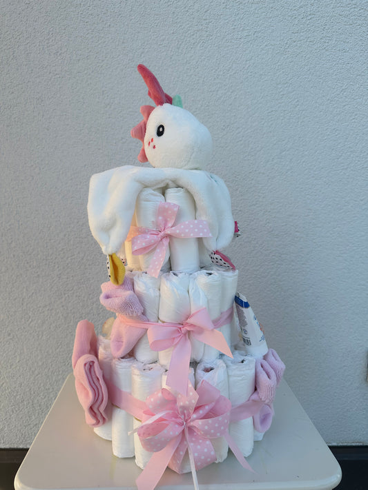 Windeltorte Einhorn rosa