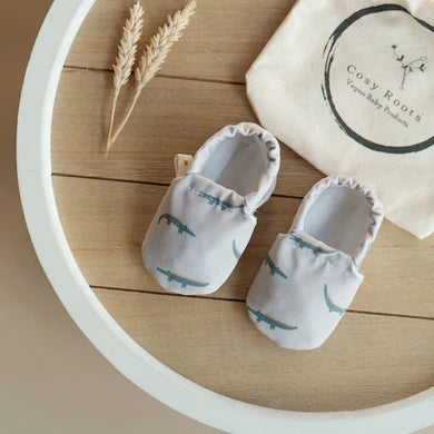 Cosy Roots Krabbelschuh Happy Crocodile ungefüttert
