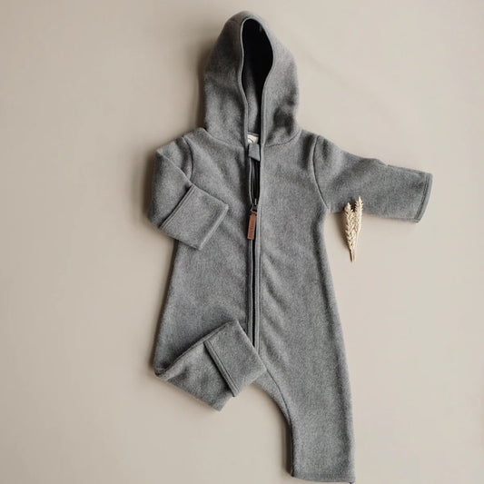 Cosy Roots Organic Fleece Overall - Dark Grey Melange
