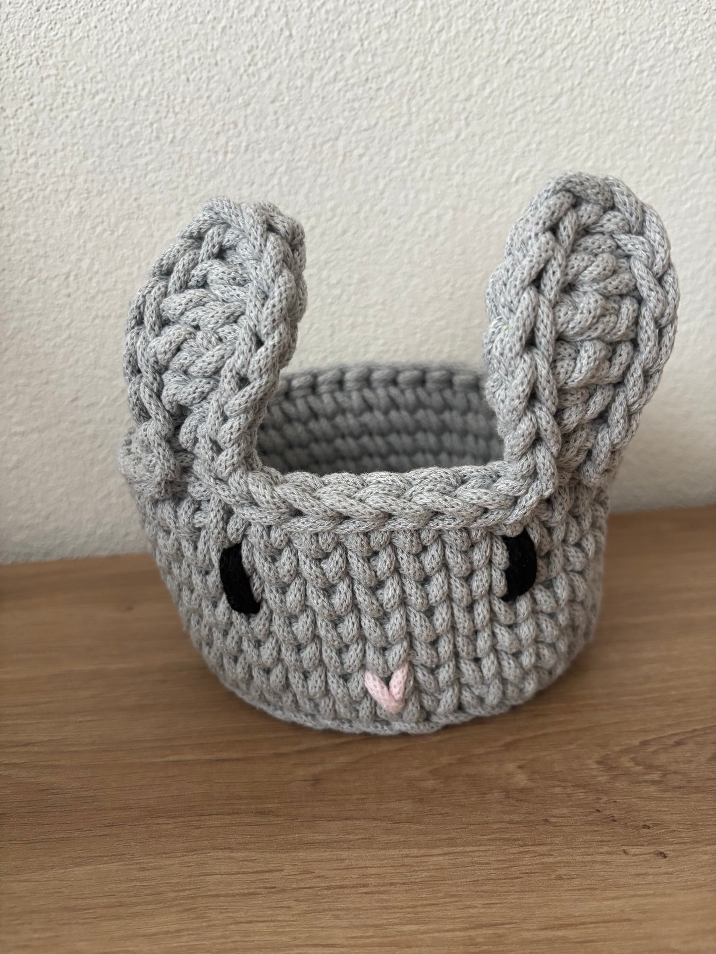 Häschenkorb mittel hellgrau