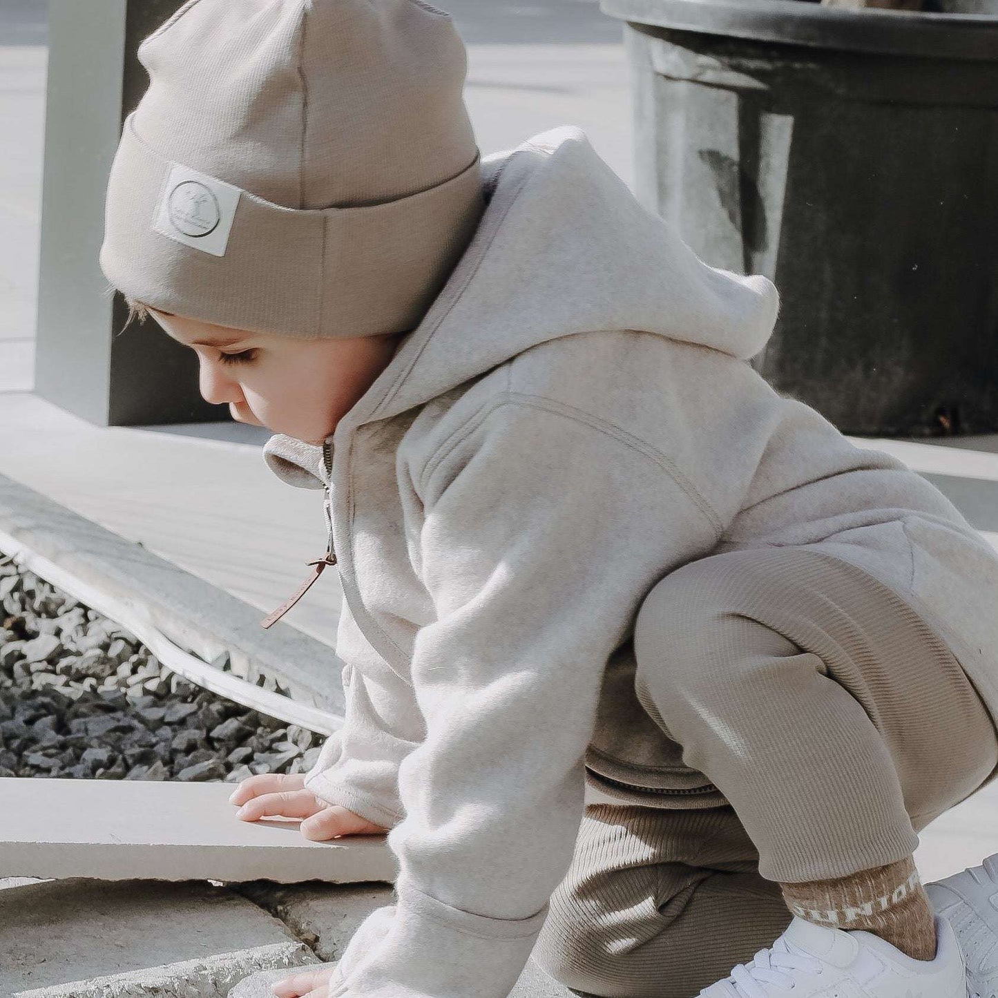 Cosy Roots Organic Fleece Jacket - Taupe Melange