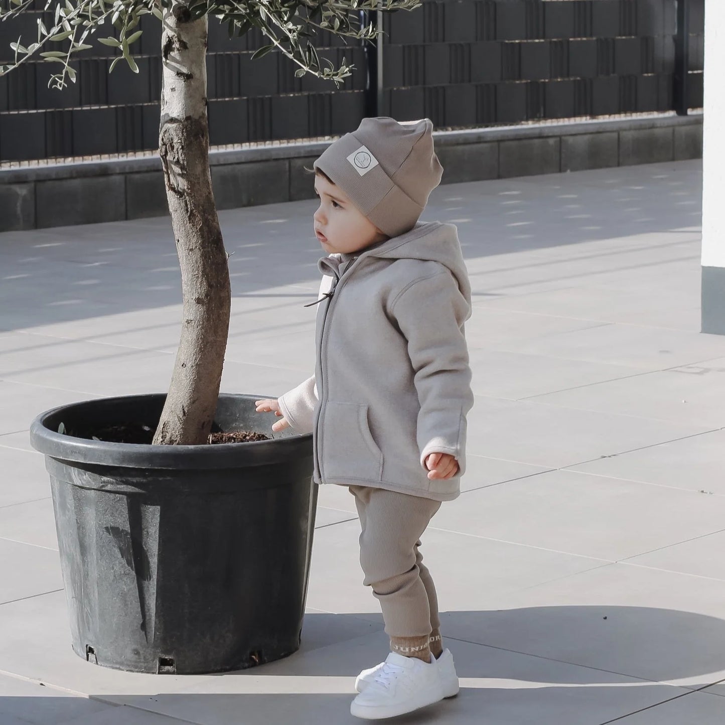 Cosy Roots Organic Fleece Jacket - Taupe Melange