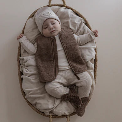 Cosy Roots Organic Teddy Vest - Mocha 86/92