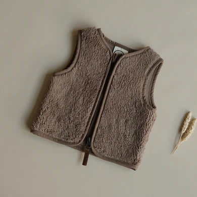 Cosy Roots Organic Teddy Vest - Mocha 86/92