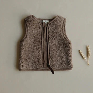 Cosy Roots Organic Teddy Vest - Mocha 86/92