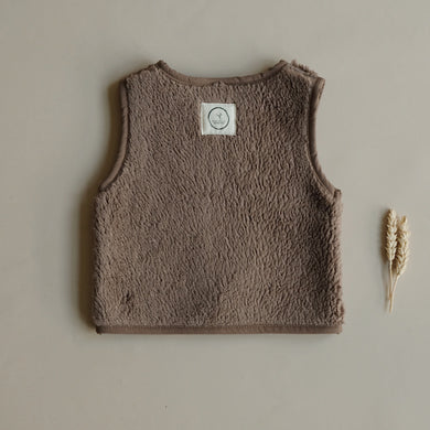 Cosy Roots Organic Teddy Vest - Mocha 86/92