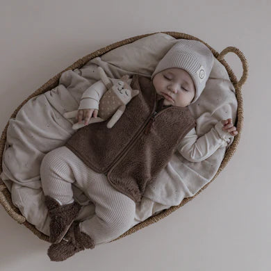 Cosy Roots Organic Teddy Vest - Mocha 86/92