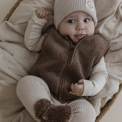 Cosy Roots Organic Teddy Vest - Mocha 86/92