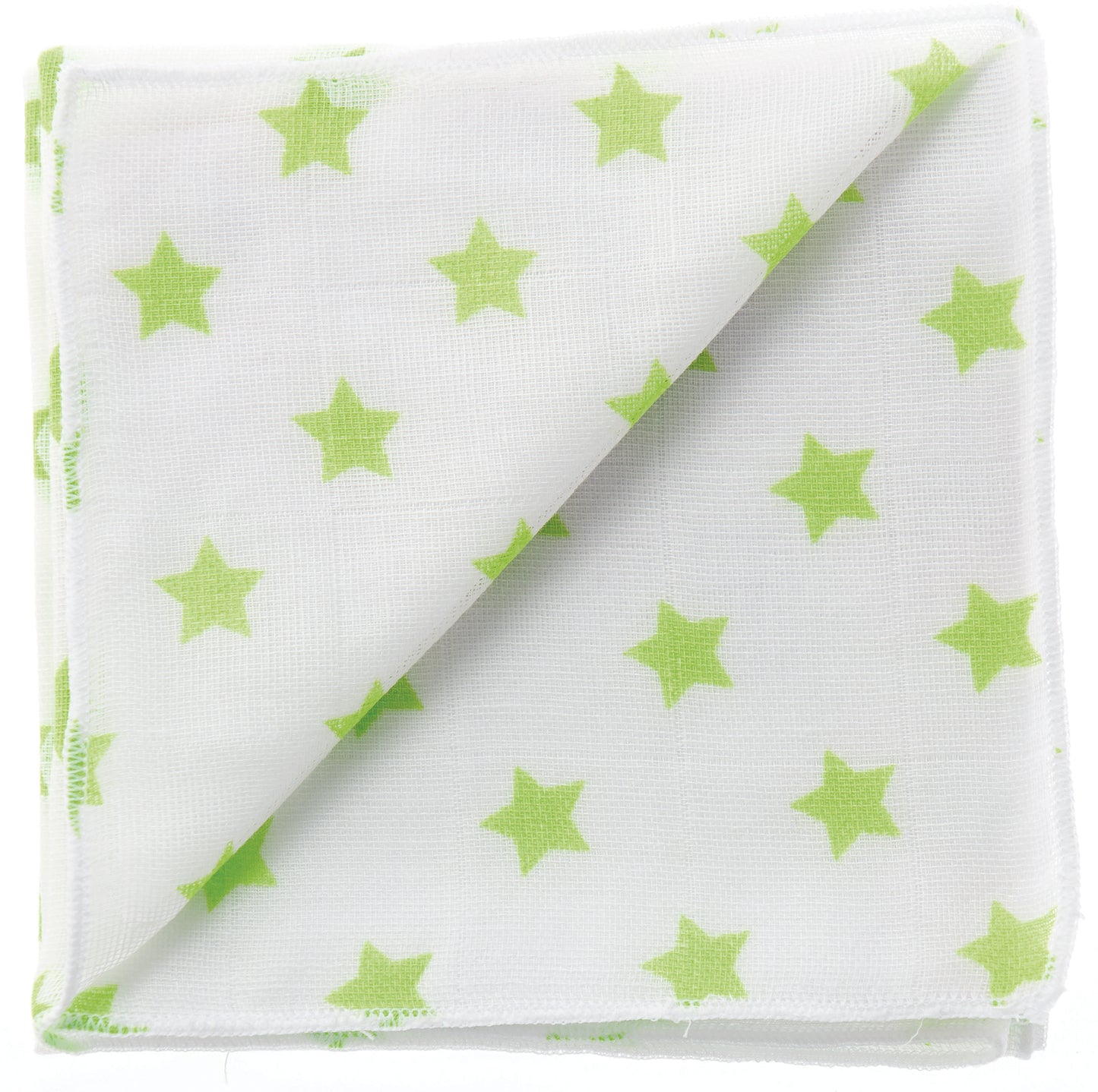 ZEWI Baby-Gazetuch 60x60 cm bedruckt Sterne white lime