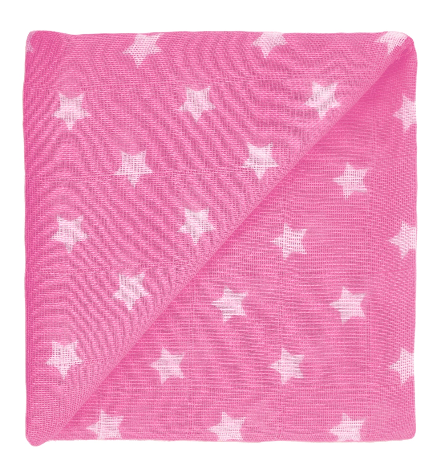 ZEWI Baby-Gazetuch 60x60 cm bedruckt Sterne pink
