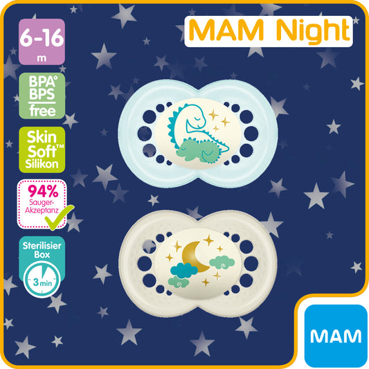 MAM Night Nuggi 6-16m, Silikon