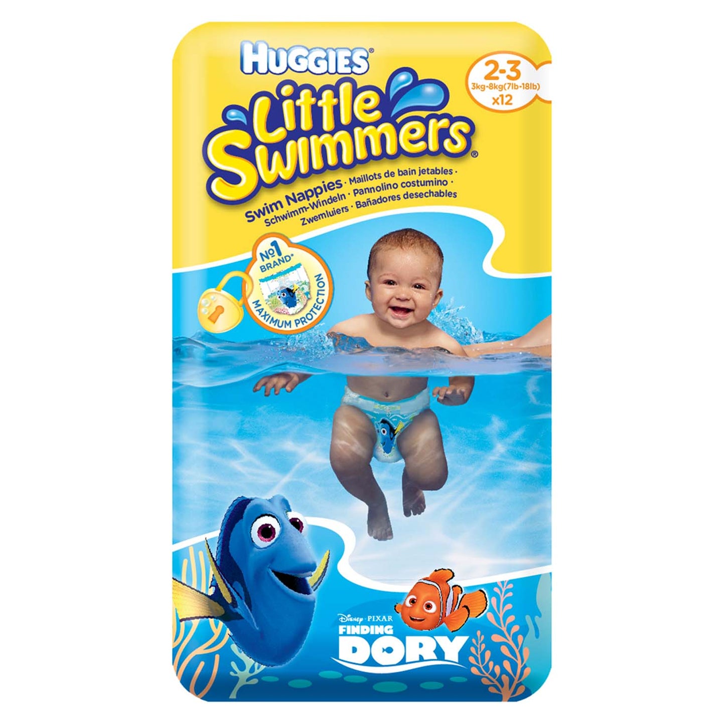 Huggies Schwimmhöschen Little Swimmers, Finding Dory, 3-8 kg, 12er Pack
